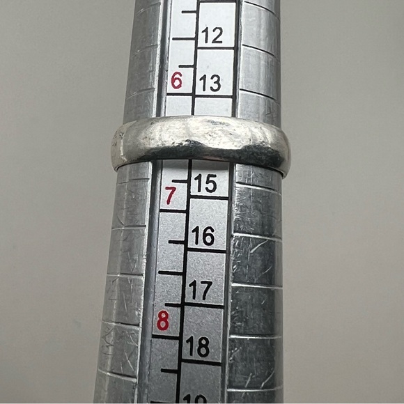 New Zebra Calcite Stone Silver Overlay Ring Size 6.5 - Picture 6 of 8